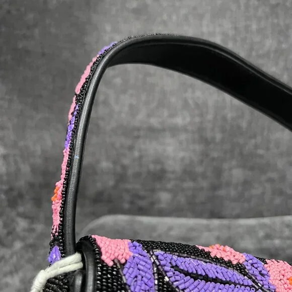 Staud Tommy Beaded Floral Shoulder Bag Quartz Acid - Picture 13 of 15